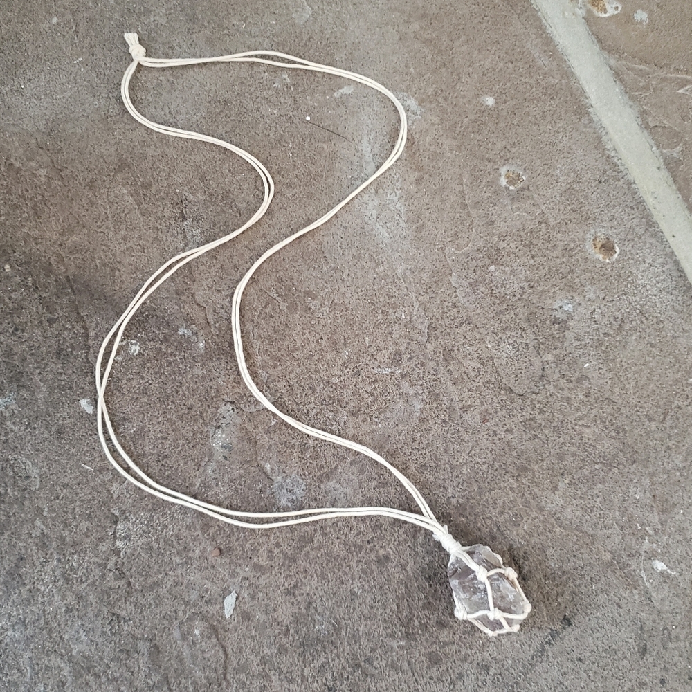 LAST ONE! Natural amethyst crystal simple macrame necklace - Picture 5 of 5